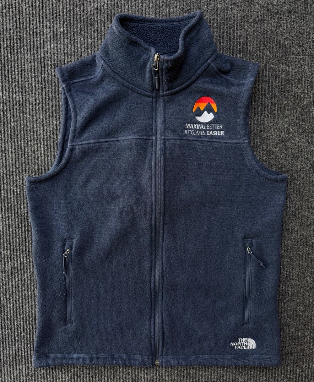 The North Face Fleece Vest Mens Medium Blue Full Zip Outdoor Hiking
